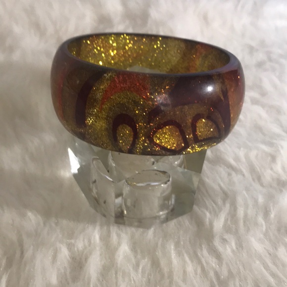 “ACRYLIC BANGLE BRACELET” Brown and Sparkly. - Picture 4 of 7